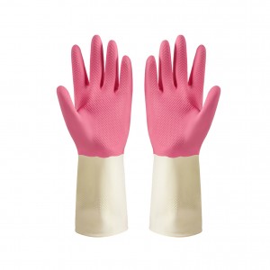 Rubber Gloves Latex Kitchen Cleaning Gloves Waterproof Non-slip Dishwashing Household Gloves