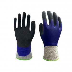 13g Industrial Glass Fibre Black Nitrile Coated Anti-cut Gloves