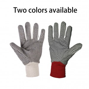 Red & White PVC Dotted Drill Canvas Gloves Wrist Work Gloves Hand Protection Knitted Gloves Cotton & Poly Cotton Fabric all Sizes