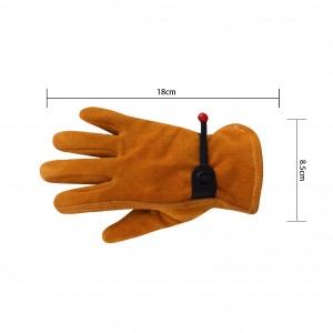 Wholesale children’s gardening gloves cow duplex leather cut and stab resistant student hand cultivation labour protection cowhide gloves
