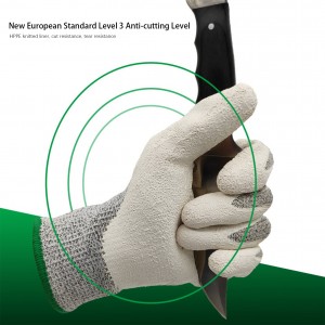 Safety Sharp Object Handling Anti Cut HPPE Knitted Latex Coated Industrial Safety Work Gloves
