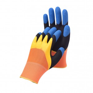 High Quality Two-color Construction Site Wear-resistant Non-slip Dipped Safety Work Glove