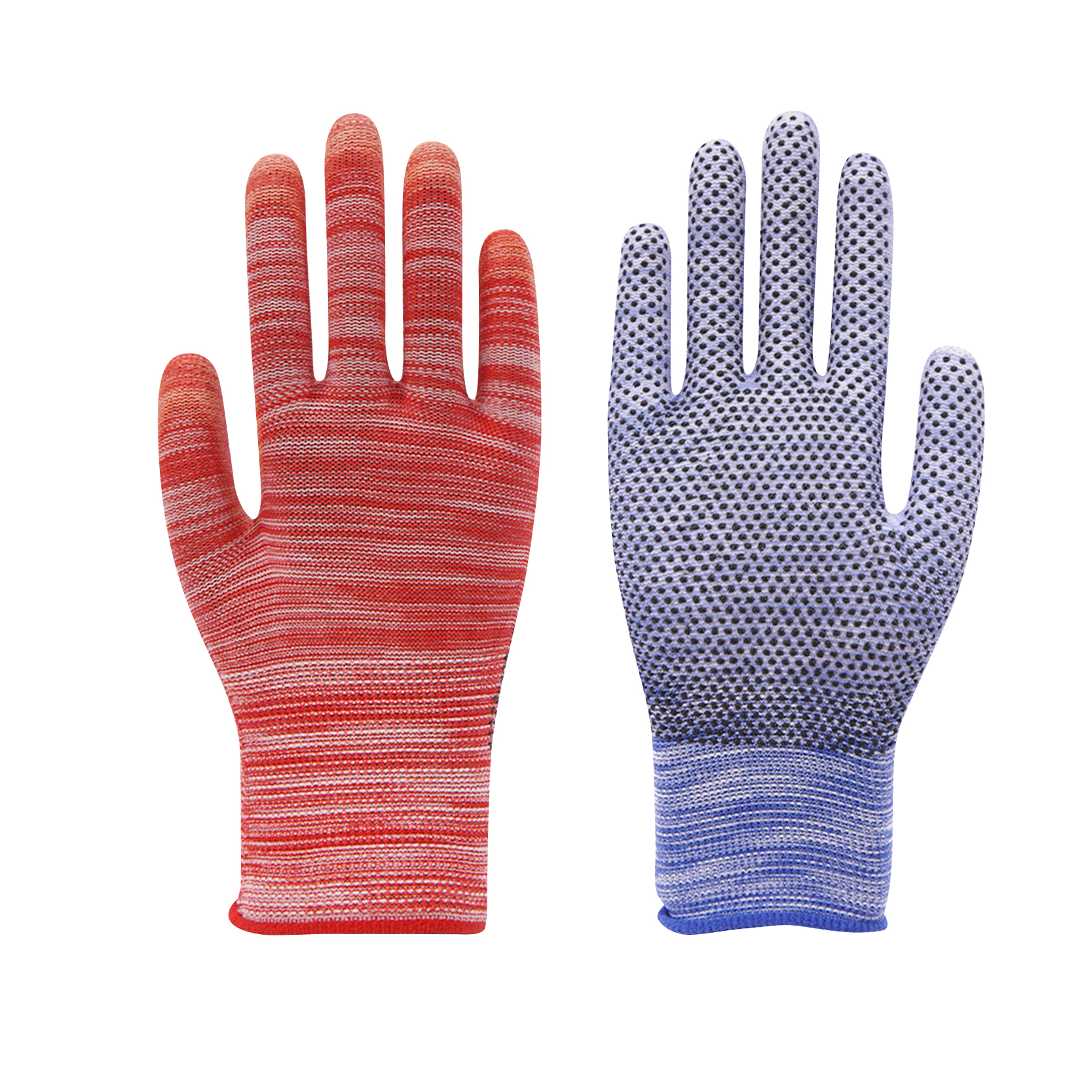 High Quality Non Slip Wear Resistant Nylon Pvc Dots Black Pu Nylon Gloves Featured Image