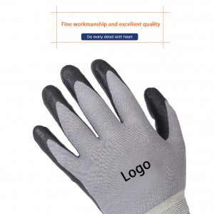 Nitrilo Luvas Hppe Fiber Knit Cut Resistant Work Safety Black Nitrile Coated Gloves