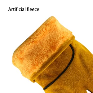 Yellow Warm Cow Leather Welding Gloves Leather Forge Heat Resistant Welding Glove for Mig, Tig Welder, BBQ, Furnace