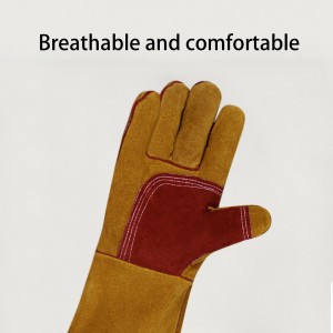 Long Industrial Protective Cow Split Leather Safety Gloves Working Gloves Tig Welding Gloves