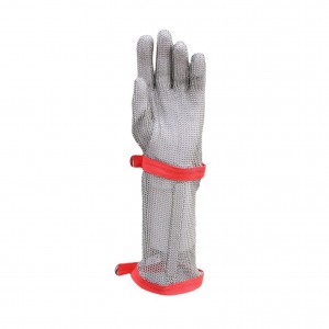 Extra Long Cut Resistant Gloves Stainless Steel Ring Slaughter Cutting Safety Work Gloves
