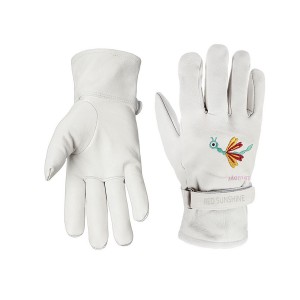 White Sheepskin Leather Gardening Gloves for Woman Man Children Leather Labor Work Gloves