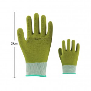 Green Industrial Site Breathable Labor Protection Work Gloves Foam Latex Coated Winter Gardening Safety Gloves