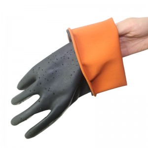 Chemical Resistant Gloves,Waterproof Reusable Protective Safety Work Heavy Duty Industrial Rubber Gloves