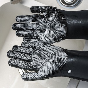 Food Grade Silicone Cleaning Brush Gloves Multifunction Dishwashing For Kitchen Household Washing