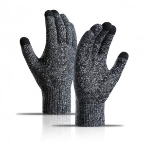 Windproof Warm Knit Anti Slip Sports Touchscreen Texting Driving Cycling Touch Screen Winter Knitted Gloves