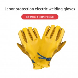 Custom Leather Work Gloves Cowhide Gloves Gardening Flower Trimming Motorcycle Driving Safety Welding Gloves