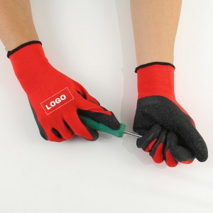 Textured Latex Coated Nylon Safety Work Labor Protective Gloves for Garden, Warehouse, Repairment