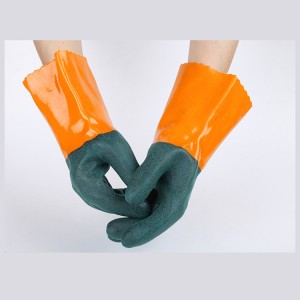 Cotton Liner Fully Dipped PVC Vinyl Coating Chemical Resistant Work Gloves for Industry