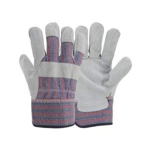 Economy Leather Palm Canvas Safety Cuff Welding Gloves Work Gloves