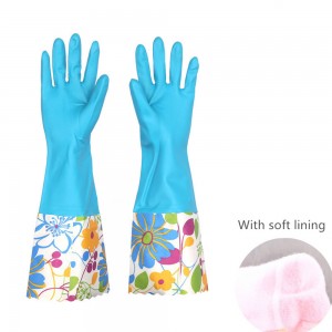 Factory Custom-made Anti-allergic Long Sleeve Latex Rubber Household Cleaning Work Gloves