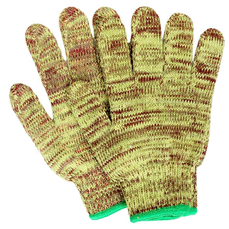 Factory Directly Provide Two Color Mixed Working Cotton Knitted Labor Protection Safety Work Gloves for Construction Featured Image