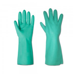 Manufacturers Wholesale Household Industrial Construction Chemical Resistant Hand Protection Green Safety Work Nitrile Gloves