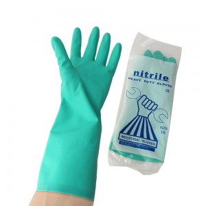 Manufacturers Wholesale Household Industrial Construction Chemical Resistant Hand Protection Green Safety Work Nitrile Gloves