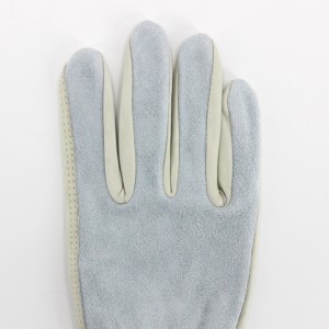 High Quality Mechanic Cow Leather Driver Safety Glove White Wear Resistant Gardening Protective Gloves