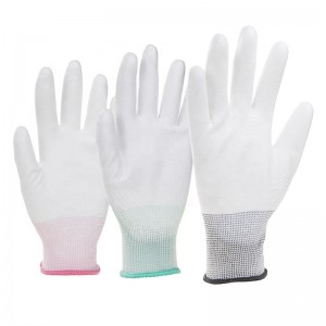 Hot Sell Wear-resistant Antistatic Pu Plam Coating Glove Work Nylon PU Coated Gloves Anti-static Construction