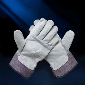 Wholesale 26cm Economy Cow Leather Palm Canvas Safety Cuff Welding Gloves Work Gloves