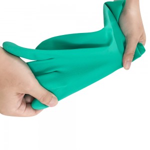 Green Nitrile Reusable Household Kitchen Waterproof Dishwashing Gloves Industrial Construction Chemical Resistant Hand Protection Safety Work Gloves
