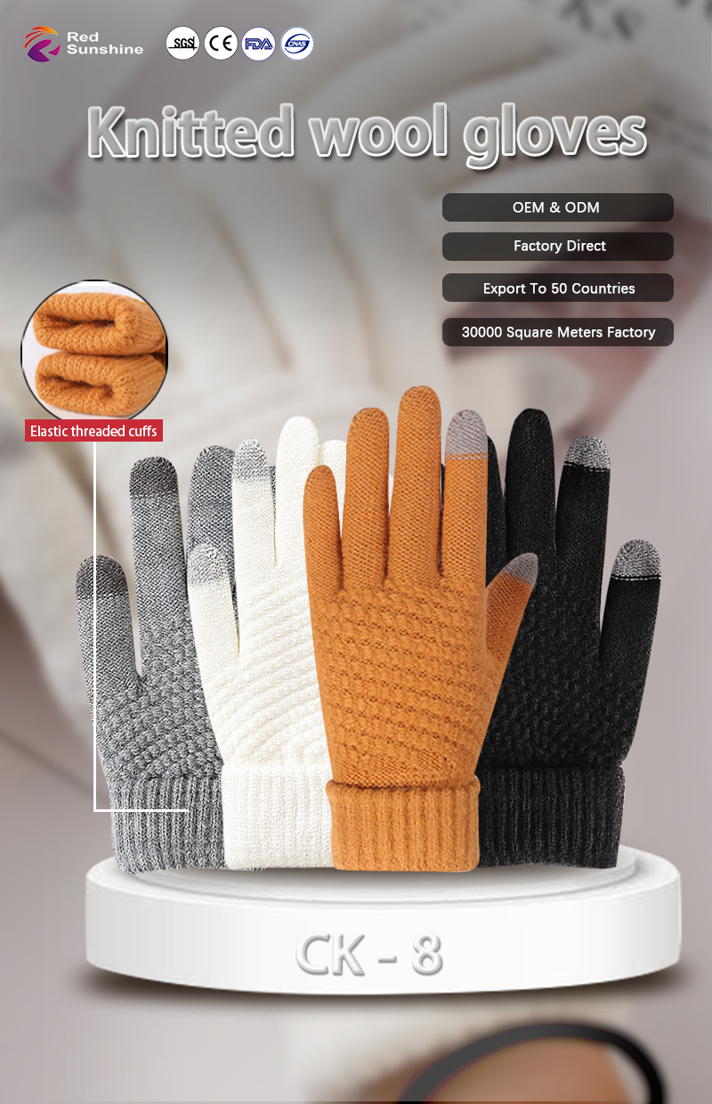 CK-8 Winter Warm Knitted Gloves