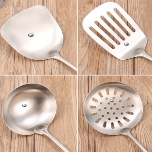 Set di utensili da cucina in acciaio inox Eco-SUS304 Ladle Spoon Scolander cucina