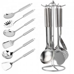 Set di utensili da cucina in acciaio inox Eco-SUS304 Ladle Spoon Scolander cucina