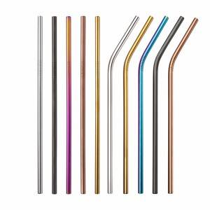 OEM 0.5mm Stainless Steel Sheet - Straight Curved Belt Brush Easy To Clean Multi-Size Color Stainless Steel Straw – Swiny