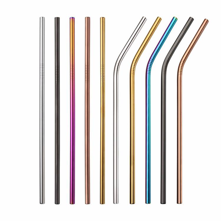 Wholesale Stainless Steel 201 Coil - Straight Curved Belt Brush Easy To Clean Multi-Size Color Stainless Steel Straw – Swiny