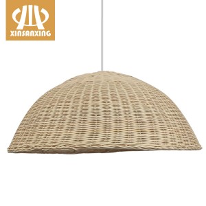 White rattan pendant light,Simple and creative rattan woven chandeliers | XINSANXING