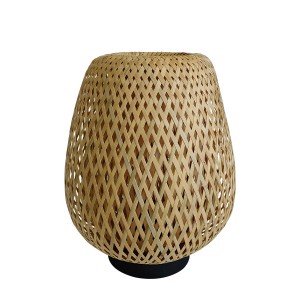 Woven table lamp,Hand-woven bamboo home decoration lamp | XINSANXING
