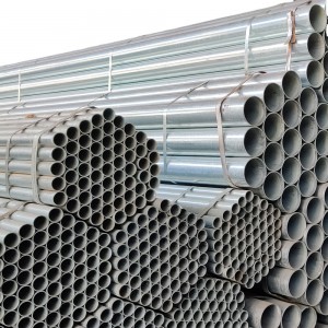 Pipa Baja Galvanis Scaffolding Round Hot Dipped GI Galvan Steel Tube kanggo Bangunan ASTM Pipa Baja Pra-galvanis