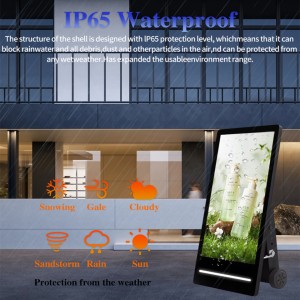 Waterproof 43″ Battery Powered LCD Digital Signage Outdoor Kiosk LCD Outdoor Display Portable Digital Poster Screen Display