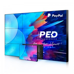 Video Wall Lcd Indoor ကျဉ်းမြောင်းသော Bezel 4K LCD ဗီဒီယိုနံရံ ကြီးမားသော မျက်နှာပြင် ပြပွဲခန်းမအတွက် ချောမွေ့စွာ ပေါင်းစပ်ထားသော ကြော်ငြာစခရင် IPS Panel