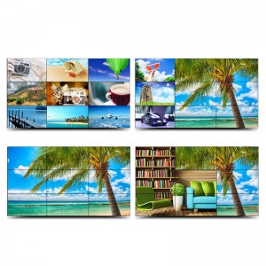 वीडियो वॉल एलसीडी इनडोर नैरो बेज़ल 4K एलसीडी वीडियो वॉल प्रदर्शनी हॉल के लिए सीमलेस स्प्लिसिंग विज्ञापन स्क्रीन आईपीएस पैनल के साथ बड़ा डिस्प्ले