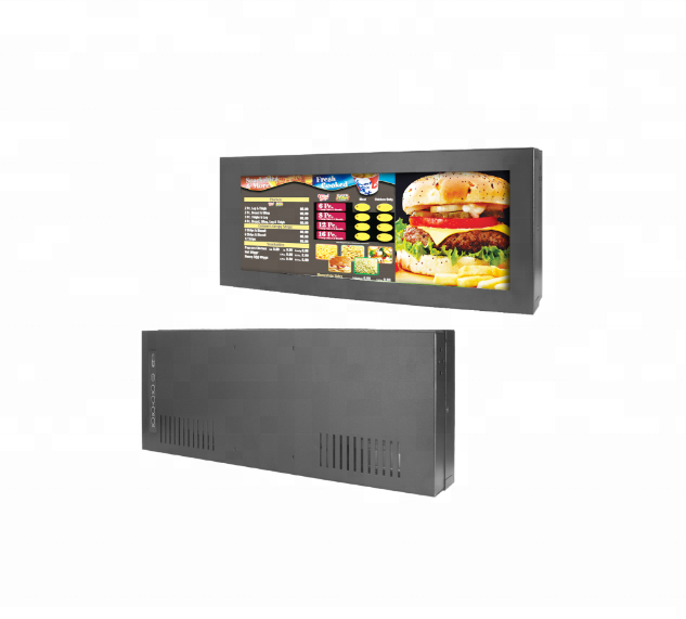 High Quality 14.9 Inch Portable Digital Stretched Bar Type LCD Display For Subway