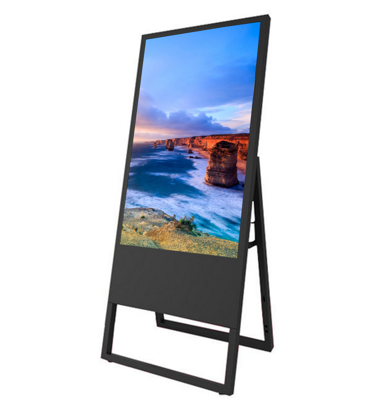 43 tommer bærbar 3g 4g wifi kapacitiv touch lcd reklame display digital skiltning til detailbutik