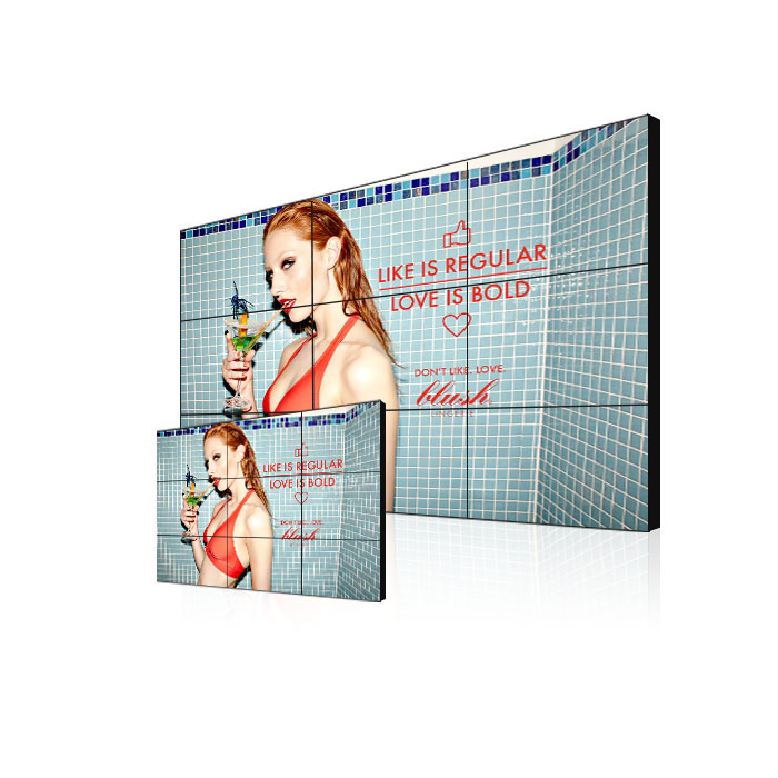 Full HD 46 დიუმიანი DID 3*3 3*4 პანელი VGA შეყვანის LCD ვიდეო კედლის პლეერი, სუპერ მოლის სარეკლამო LCD ვიდეო კედელი