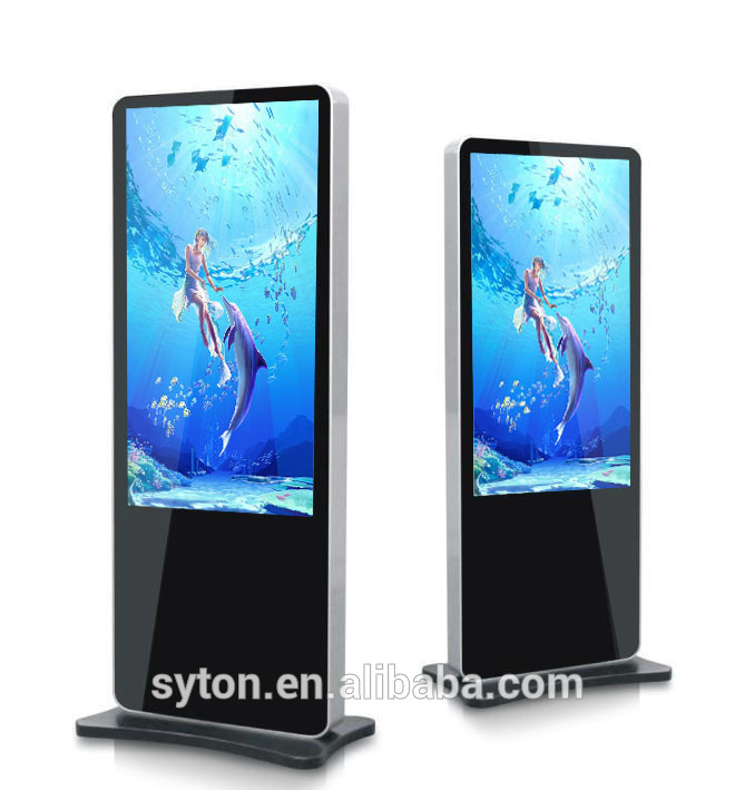 55 inci lanté Stand LCD tampilan iklan komérsial