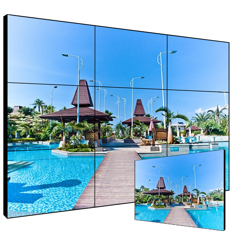 Full HD 46 tuuman kapeareunainen LCD-LED-videoseinänäyttö kaupalliseen mainontaan