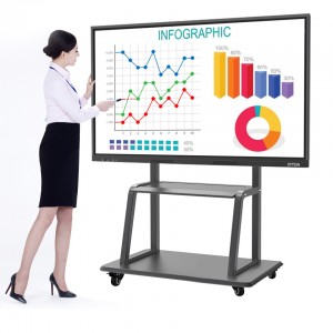 White Board interaktiv flaach Panel Infrarout 10 Punkten Touchscreens 65 Zoll Whiteboard Smart Board fir Schoul