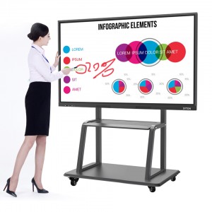 Бела табла интерактивна рамен панел Инфрацрвен екран на допир со 10 точки 65 инчен паметна табла за училиште