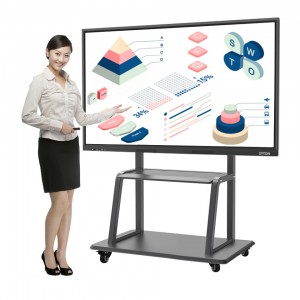 White Board အပြန်အလှန်အကျိုးပြုသောပြားချပ်ချပ်အနီအောက်ရောင်ခြည် 10 အမှတ် ထိတွေ့မျက်နှာပြင် 65 လက်မ ကျောင်းအတွက် Whiteboard စမတ်ဘုတ်