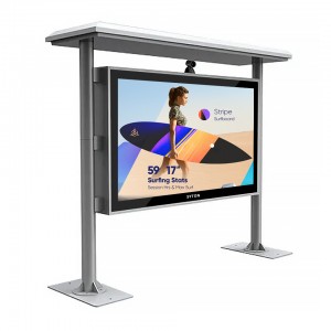 Waterproof ruangan Digital Signage anti-kabut Layar Tutul Iklan LCD Display Floor Ngadeg Kiosk Outdoor