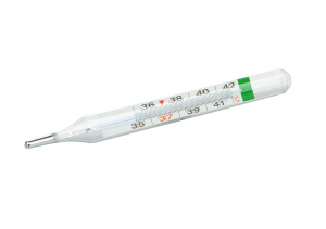 Termômetro oral retal de axila líquido em vidro sem mercúrio