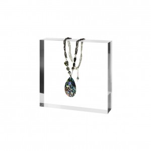 clear acrylic block cubes for display jewelry necklace rings